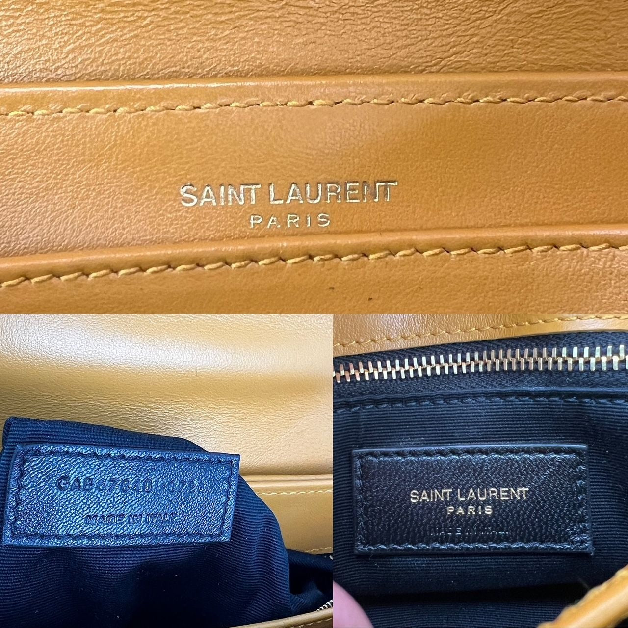 Túi đeo chéo Loulou màu vàng bằng da bê chần bông Saint Laurent