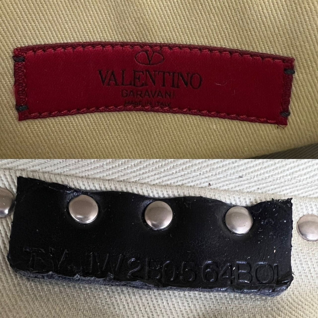 Túi đeo chéo da màu tím Valentino Rockstud Double Zip