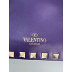 Túi đeo chéo da màu tím Valentino Rockstud Double Zip