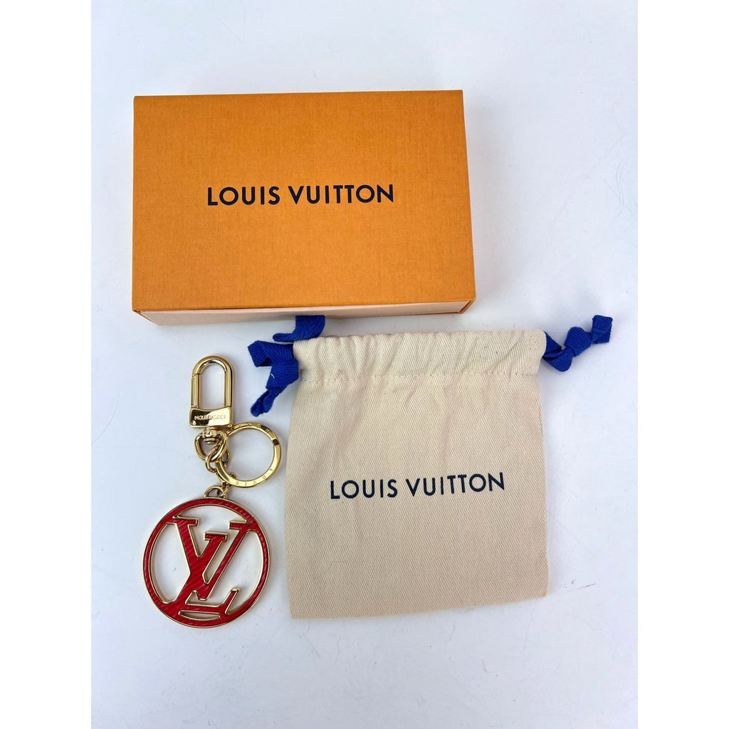Móc khóa hình tròn Louis Vuitton LV