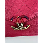 Túi Chanel Paris-Cuba Medium Caviar Calfskin Thread Around Pink Flap Bag with Top Quai xách