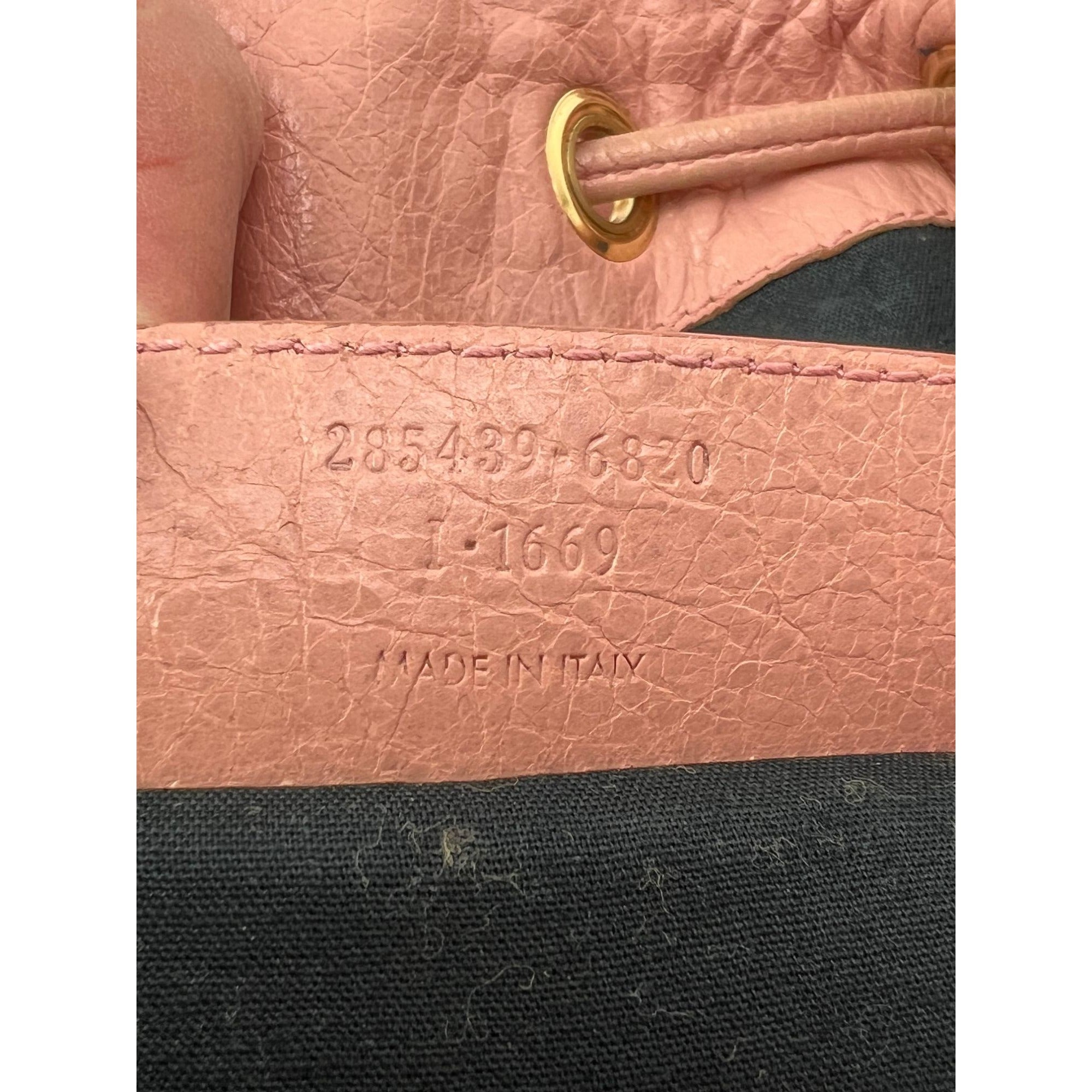Túi Balenciaga agneau Giant 12 Gold Hardware Mini Pompon Rose Pink Bucket Bag