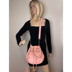 Túi Balenciaga agneau Giant 12 Gold Hardware Mini Pompon Rose Pink Bucket Bag