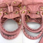Túi Balenciaga agneau Giant 12 Gold Hardware Mini Pompon Rose Pink Bucket Bag
