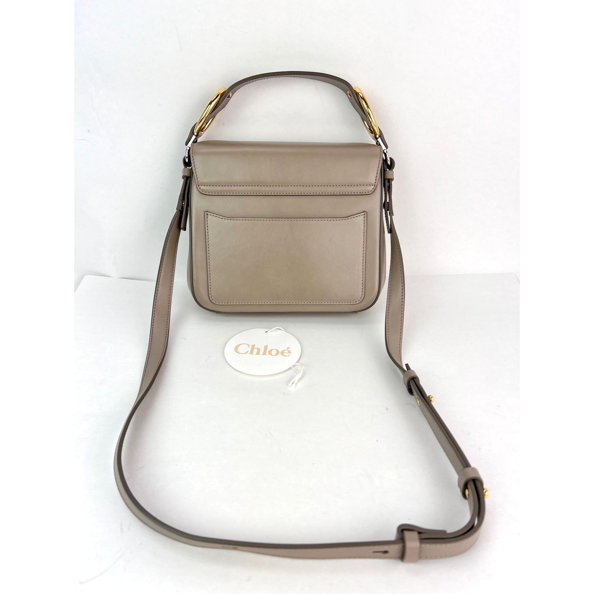 Túi đeo vai Chloe Shiny Calfskin Suede Small C Motty Gray