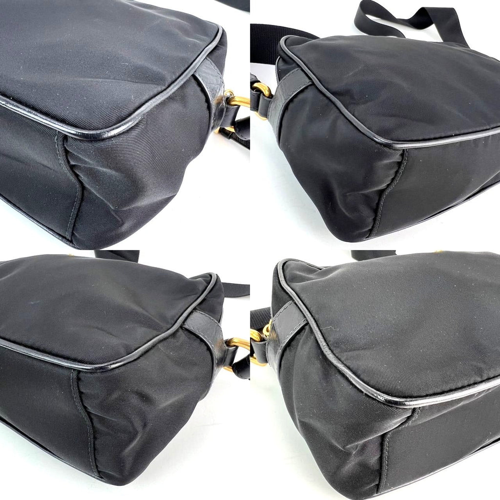 Túi máy ảnh đeo chéo Prada Tessuto Nylon Bandoliera màu đen