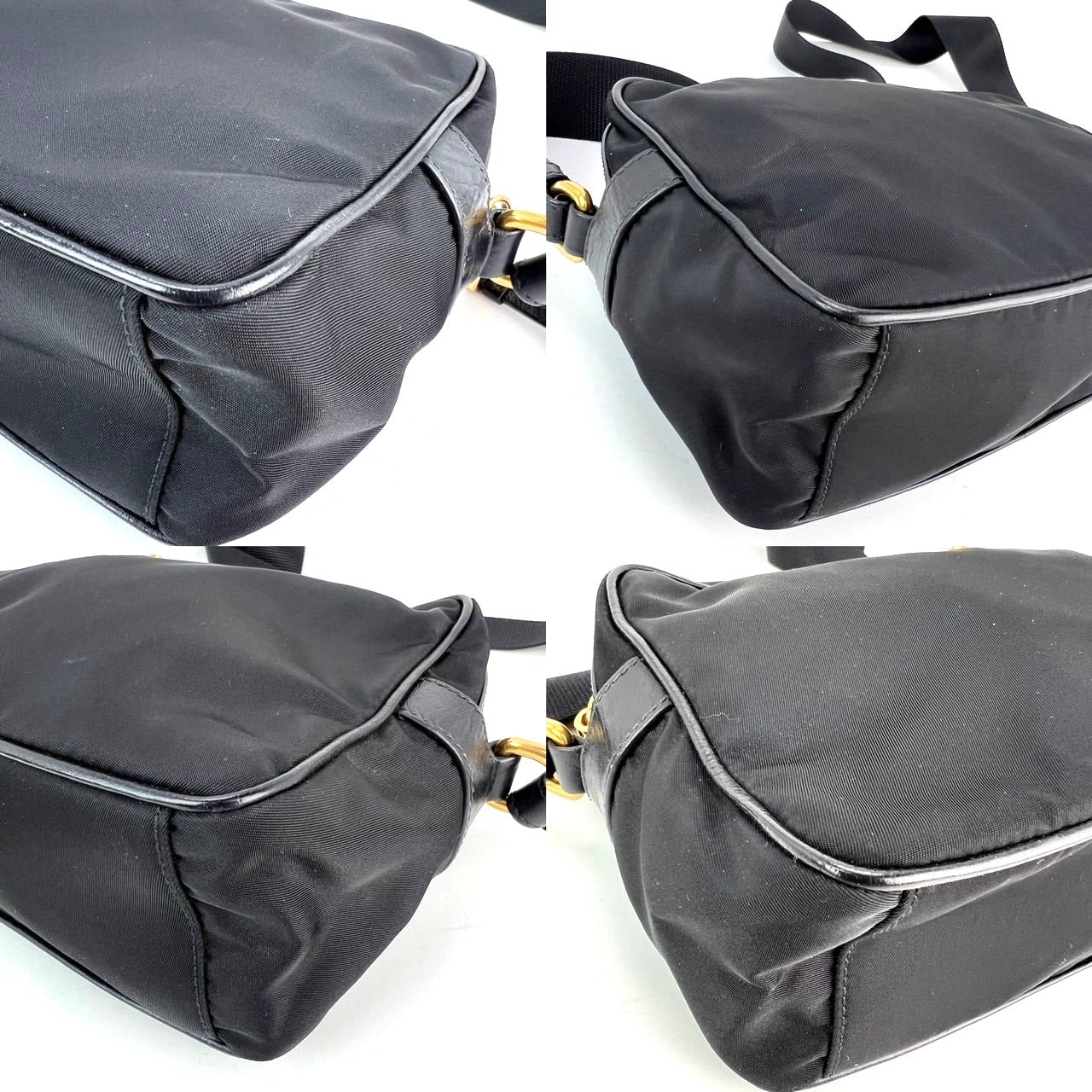 Túi máy ảnh đeo chéo Prada Tessuto Nylon Bandoliera màu đen