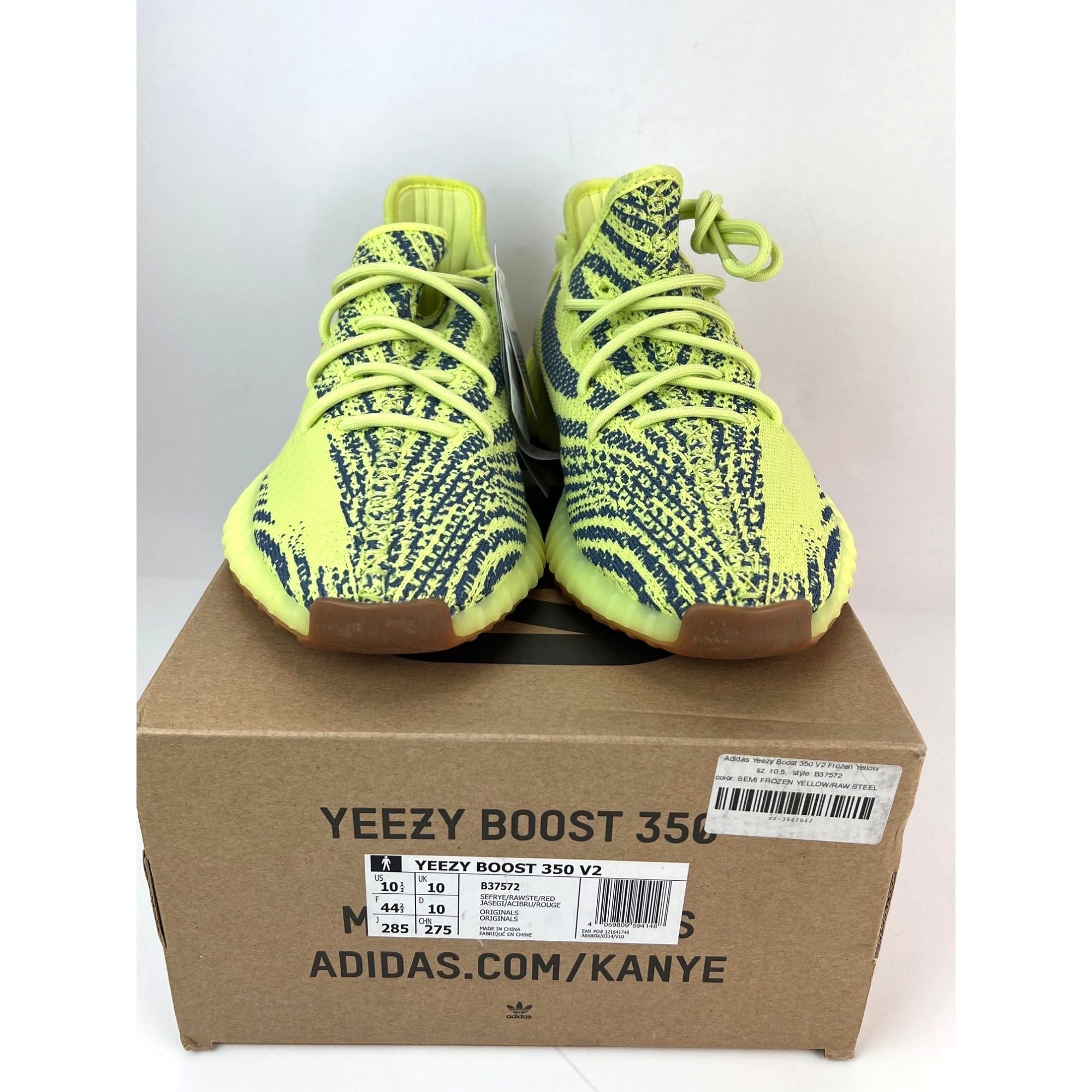 Giày thể thao Yeezy Boost 350 V2 Semi Frozen Yellow của adidas USA dành cho nam 10.5