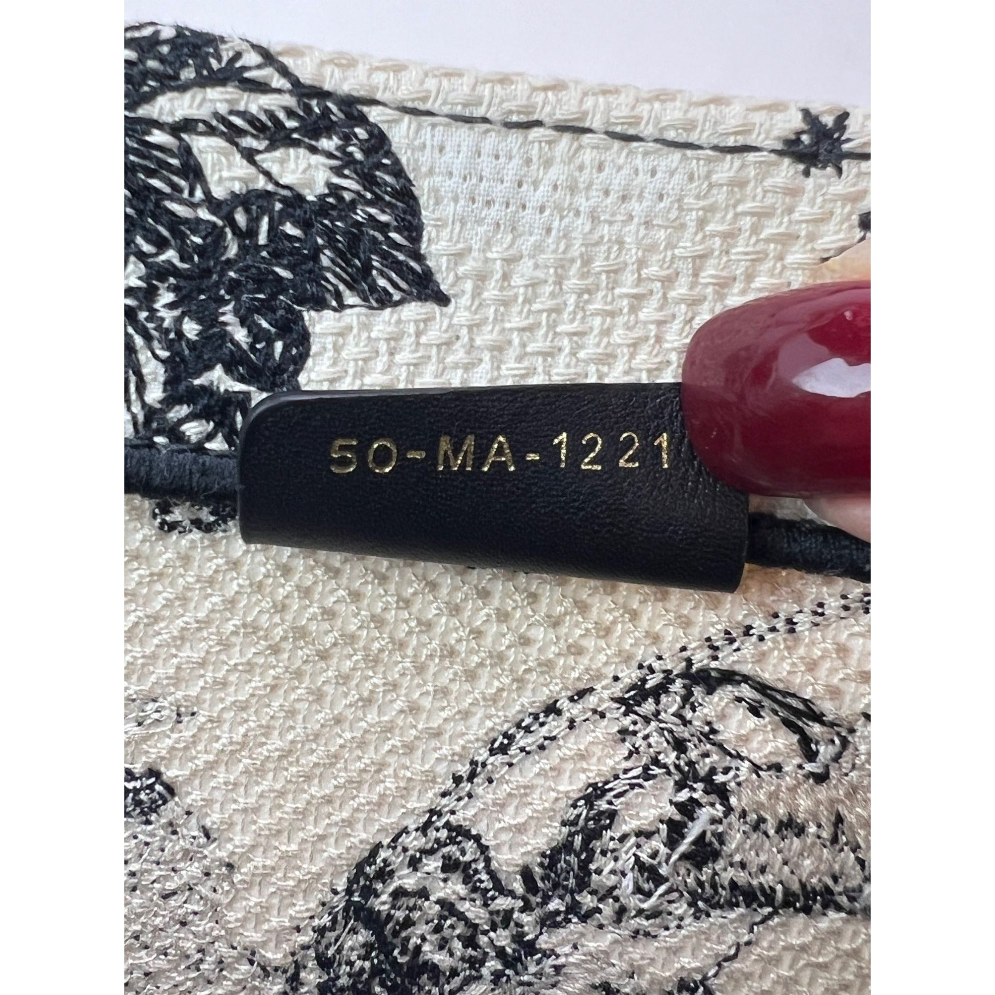 Túi vải canvas thêu hình ngôi sao và dấu hiệu cỡ trung của Christian Dior màu đen